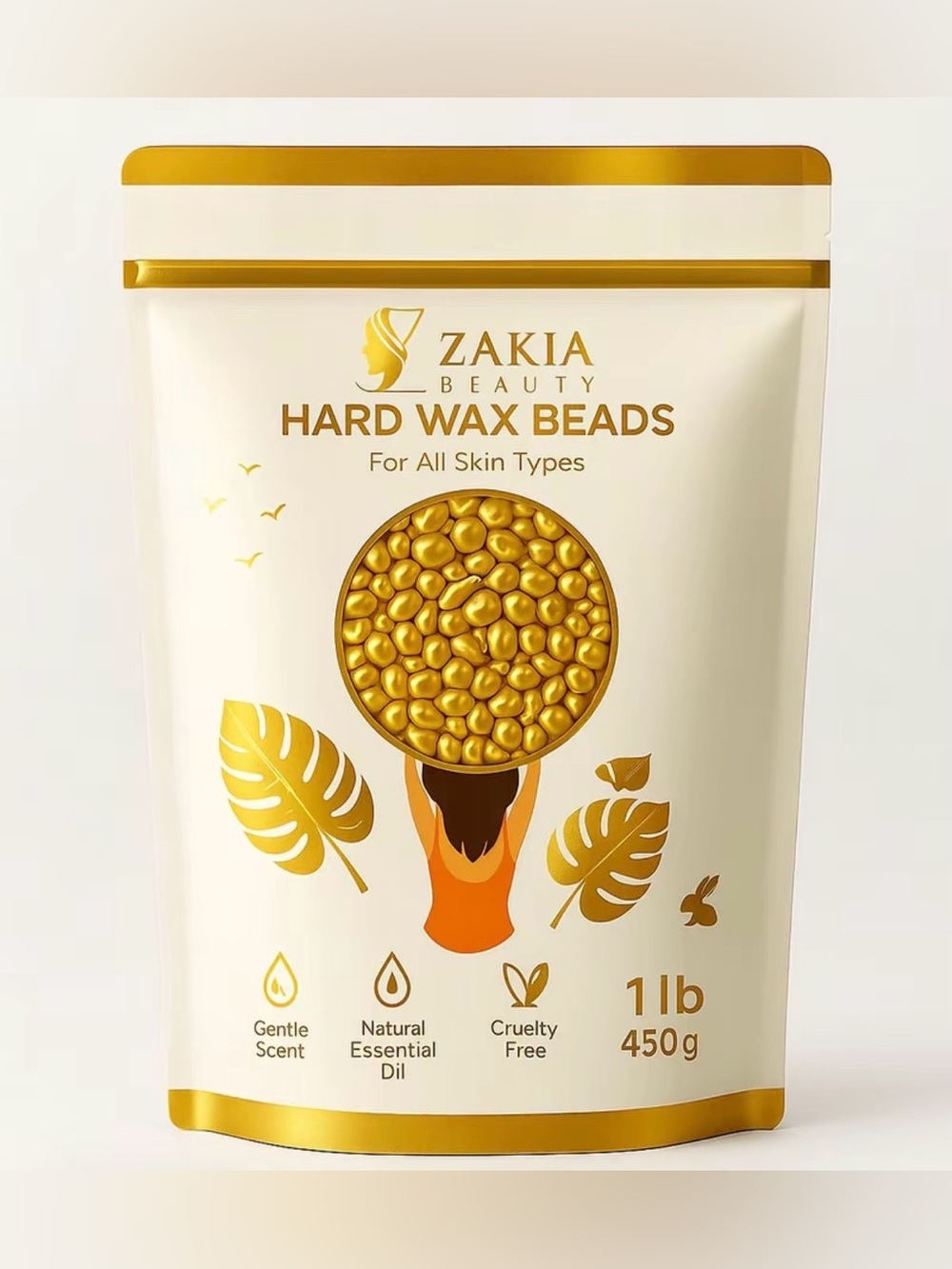 Zakia Beauty Luxury Lavender Scent Golden Wax Beads - 1 LB Hair Removal Wax NEW